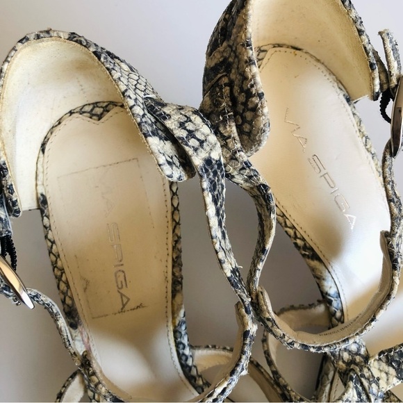 Via Spiga Hilda Snake Embossed T-Strap Sandal - Picture 12 of 14